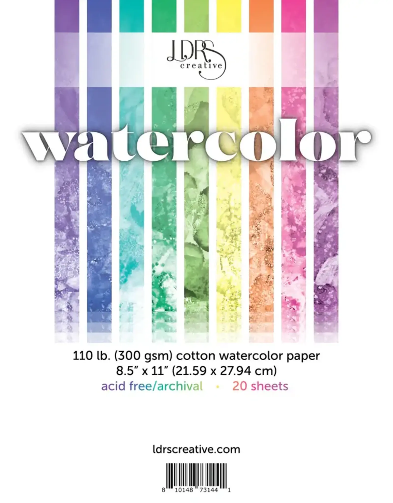 LDRS CREATIVE LDRS CREATIVE COTTON WATERCOLOR PAPER PACK 20 SHEETS/PK