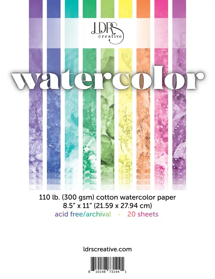 LDRS CREATIVE LDRS CREATIVE COTTON WATERCOLOR PAPER PACK 20 SHEETS/PK