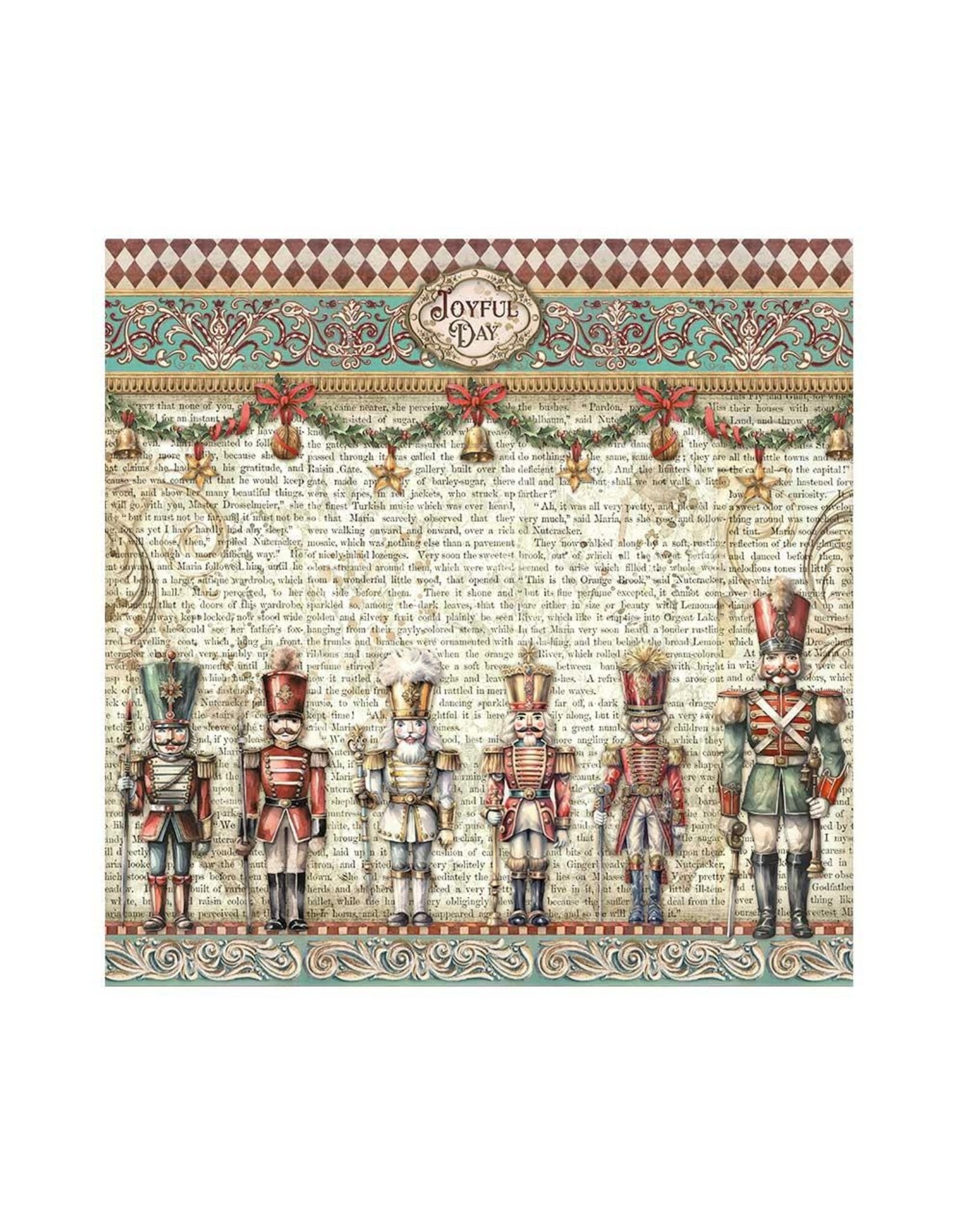 STAMPERIA STAMPERIA THE NUTCRACKER COLLECTION 12x12 POLYESTER FABRIC SHEETS 4/PK