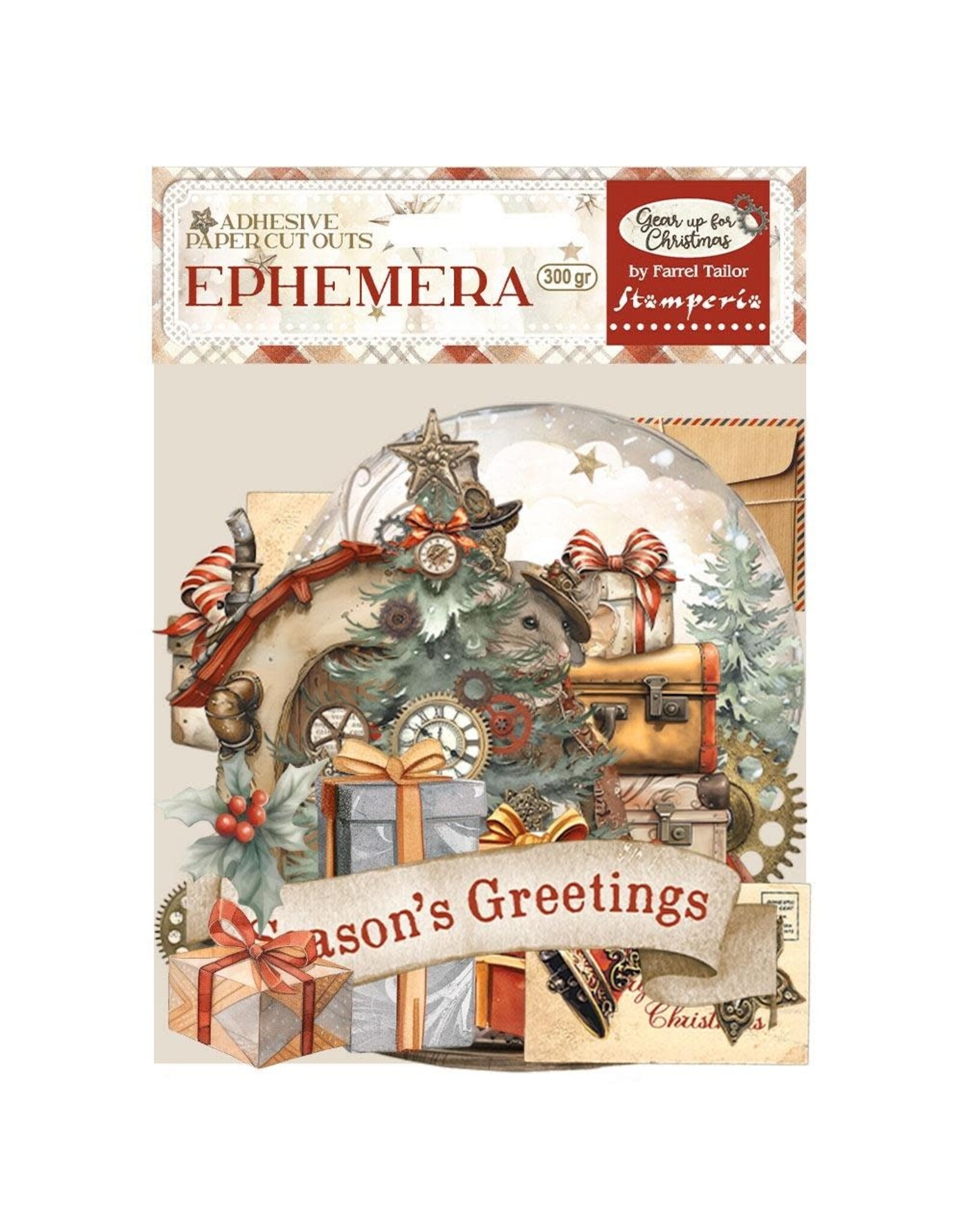 STAMPERIA STAMPERIA GEAR UP FOR CHRISTMAS COLLECTION EPHEMERA ADHESIVE PAPER CUT OUTS