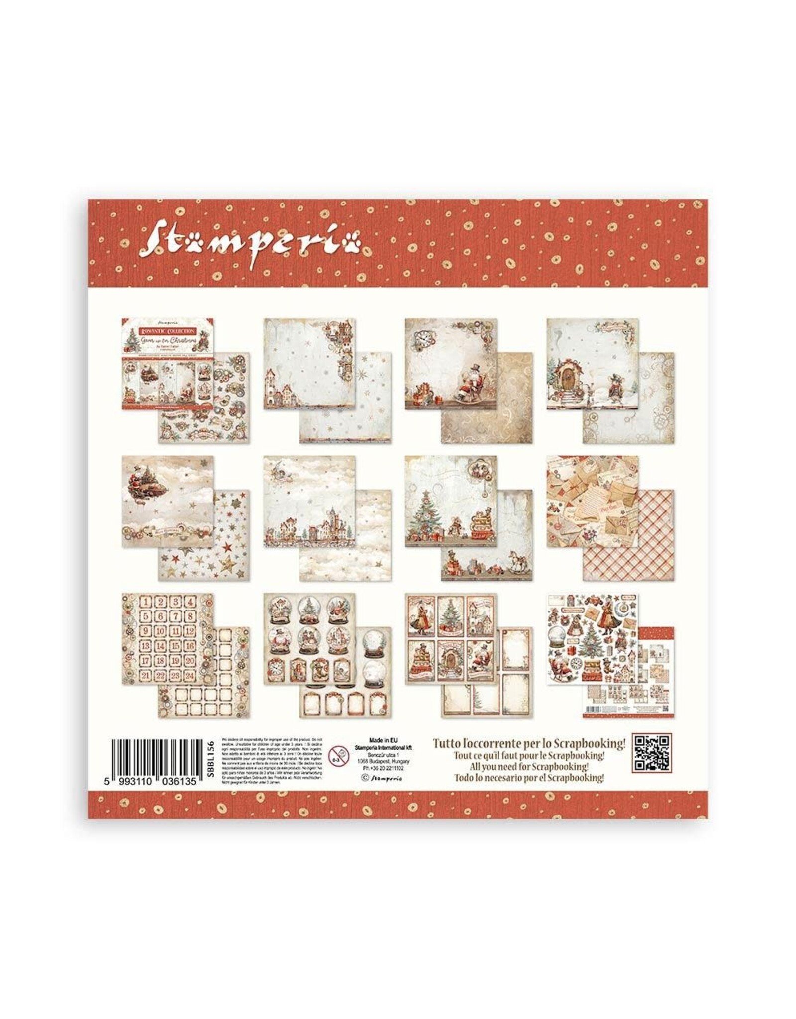 STAMPERIA STAMPERIA GEAR UP FOR CHRISTMAS COLLECTION 12X12 COLLECTION PACK 10 SHEETS