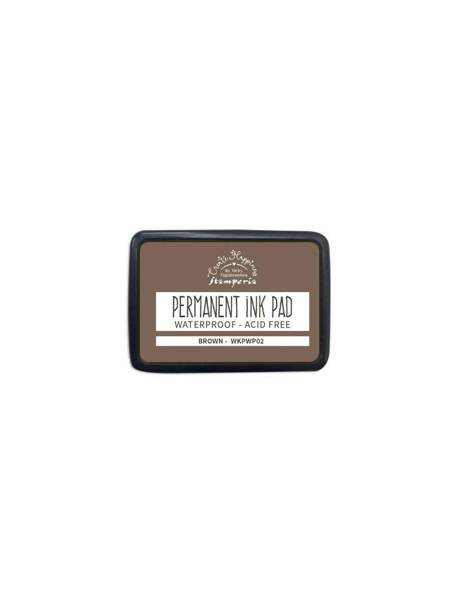 STAMPERIA STAMPERIA VICKY PAPAIOANNOU CREATE HAPPINESS BROWN PERMANENT INK PAD