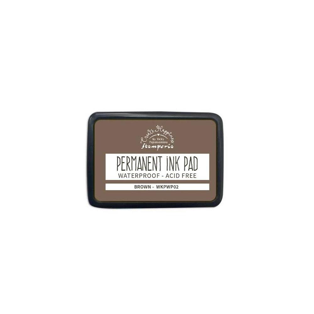 STAMPERIA STAMPERIA VICKY PAPAIOANNOU CREATE HAPPINESS BROWN PERMANENT INK PAD