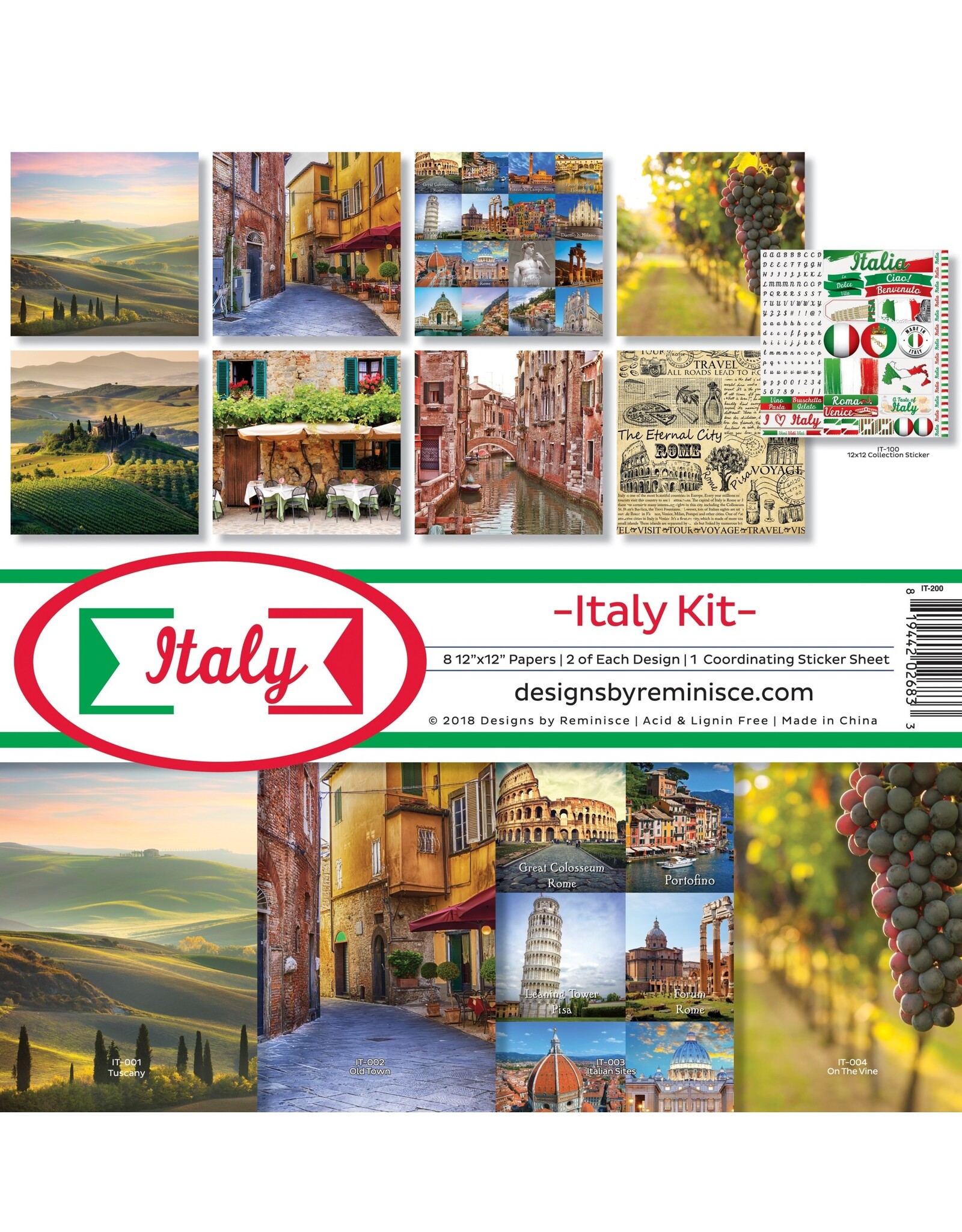 REMINISCE REMINISCE ITALY KIT 12X12 PAPER PACK