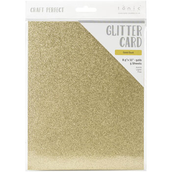TONIC TONIC STUDIOS GLITTER CARD GOLD DUST 8.5X11 5PK