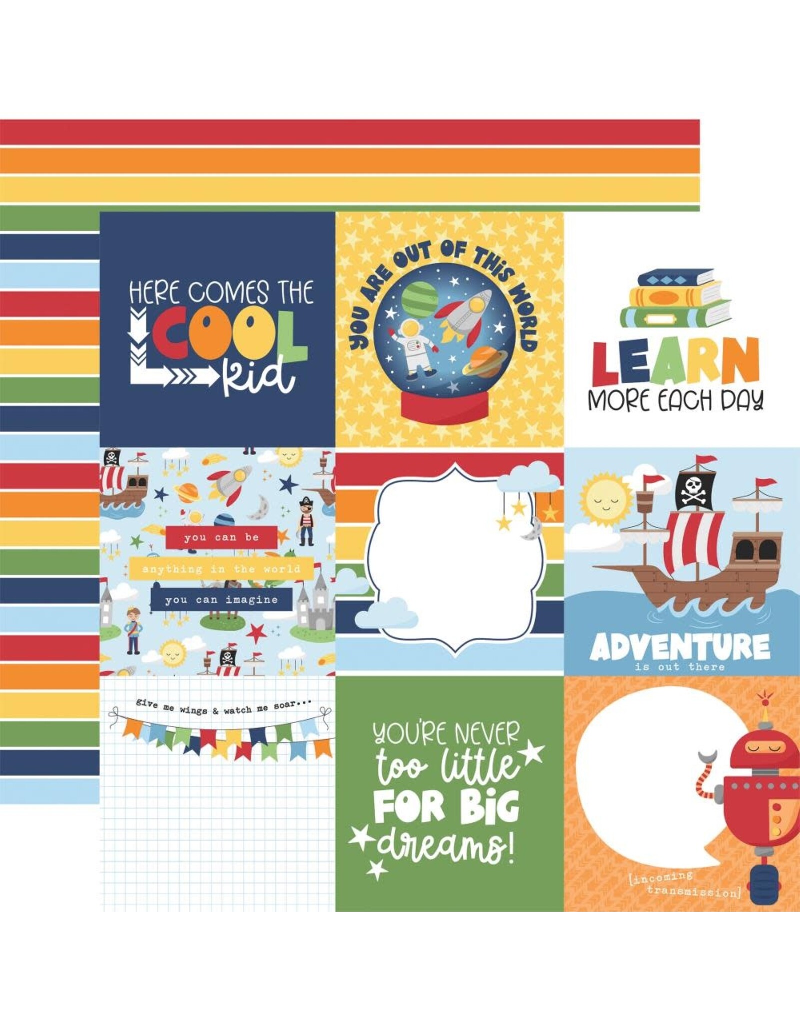 ECHO PARK PAPER ECHO PARK MY LITTLE BOY 4x4 JOURNALING CARDS 12X12 CARDSTOCK