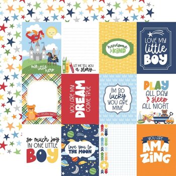 ECHO PARK PAPER ECHO PARK MY LITTLE BOY 3x4 JOURNALING CARDS 12X12 CARDSTOCK