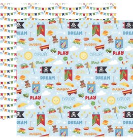 ECHO PARK PAPER ECHO PARK MY LITTLE BOY LEARN GROW EXPLORE 12X12 CARDSTOCK