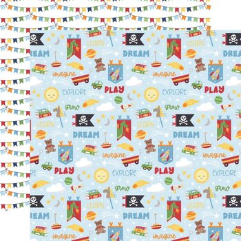 ECHO PARK PAPER ECHO PARK MY LITTLE BOY LEARN GROW EXPLORE 12X12 CARDSTOCK