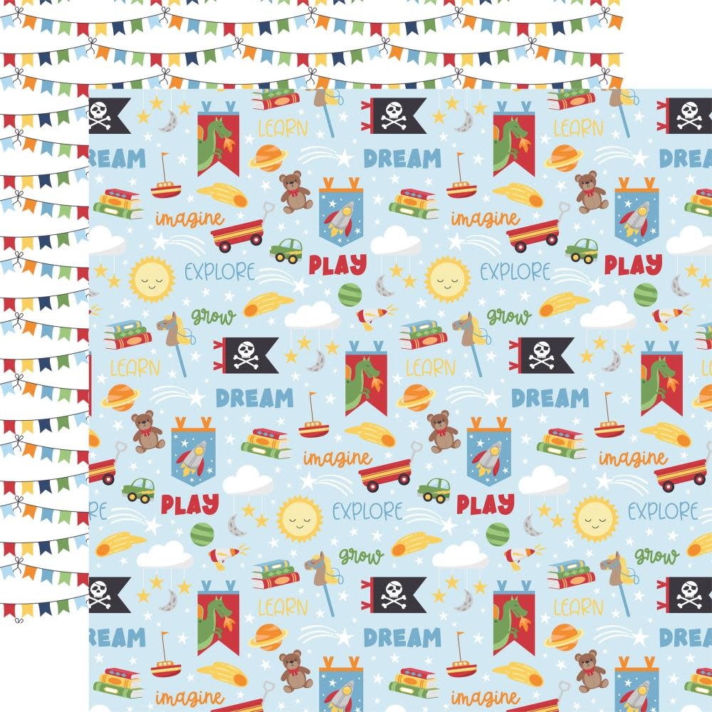 ECHO PARK PAPER ECHO PARK MY LITTLE BOY LEARN GROW EXPLORE 12X12 CARDSTOCK