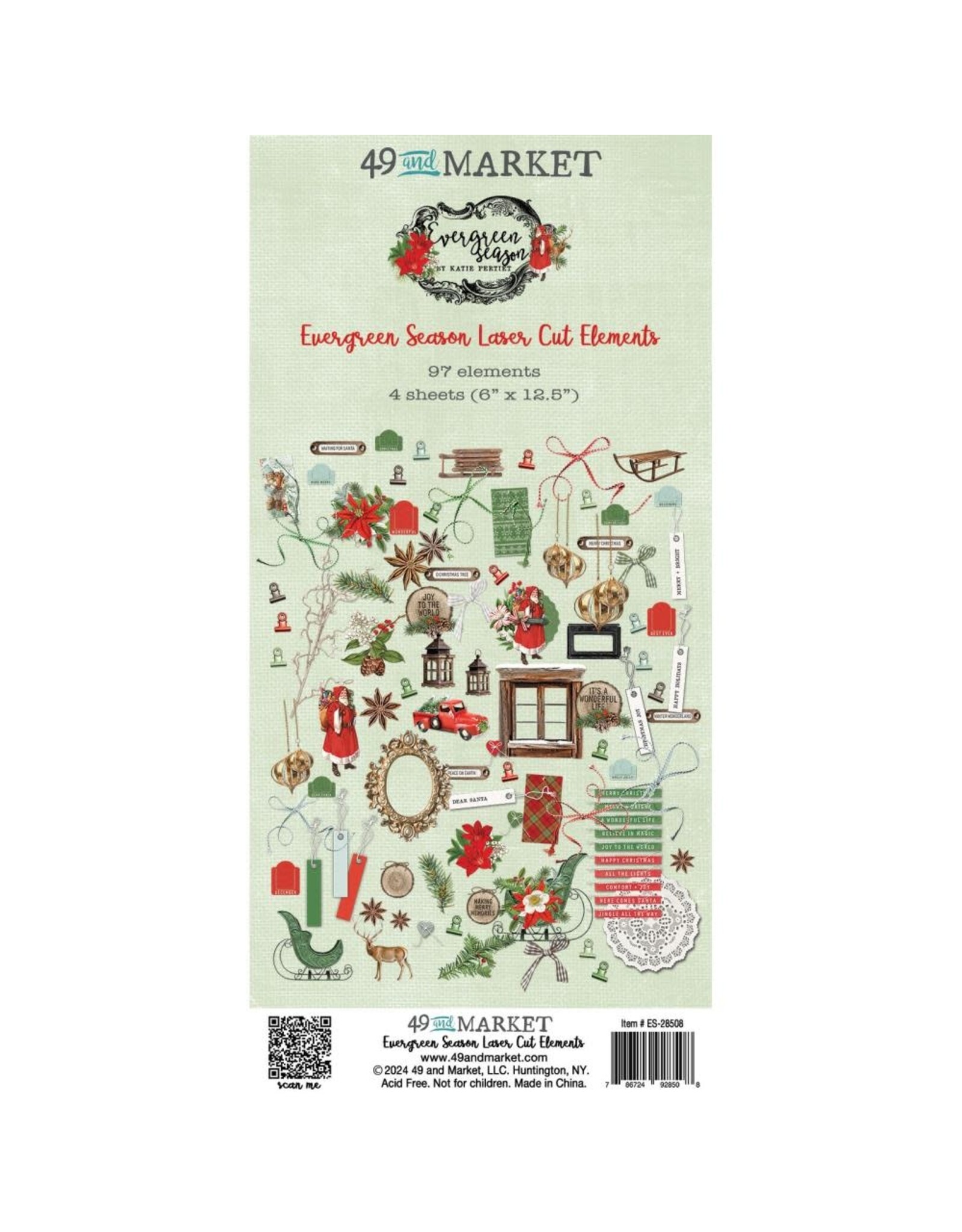 49 AND MARKET 49 AND MARKET EVERGREEN SEASON 6x12 LASER CUT ELEMENTS  97/PK