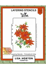 LISA HORTON CRAFTS LISA HORTON CRAFTS POINSETTIA & HOLLY 5x7 LAYERING STENCIL SET