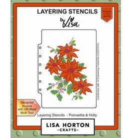 LISA HORTON CRAFTS LISA HORTON CRAFTS POINSETTIA & HOLLY 5x7 LAYERING STENCIL SET