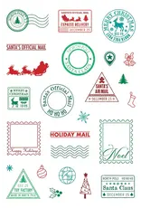 LDRS CREATIVE LDRS CREATIVE CHRISTMAS POSTAGE COLLAGE 4x6 CLEAR STAMP SET