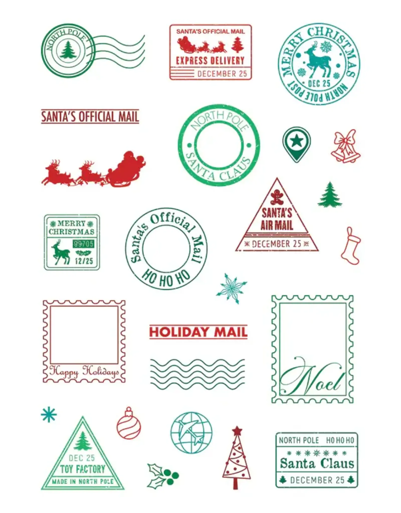 LDRS CREATIVE LDRS CREATIVE CHRISTMAS POSTAGE COLLAGE 4x6 CLEAR STAMP SET