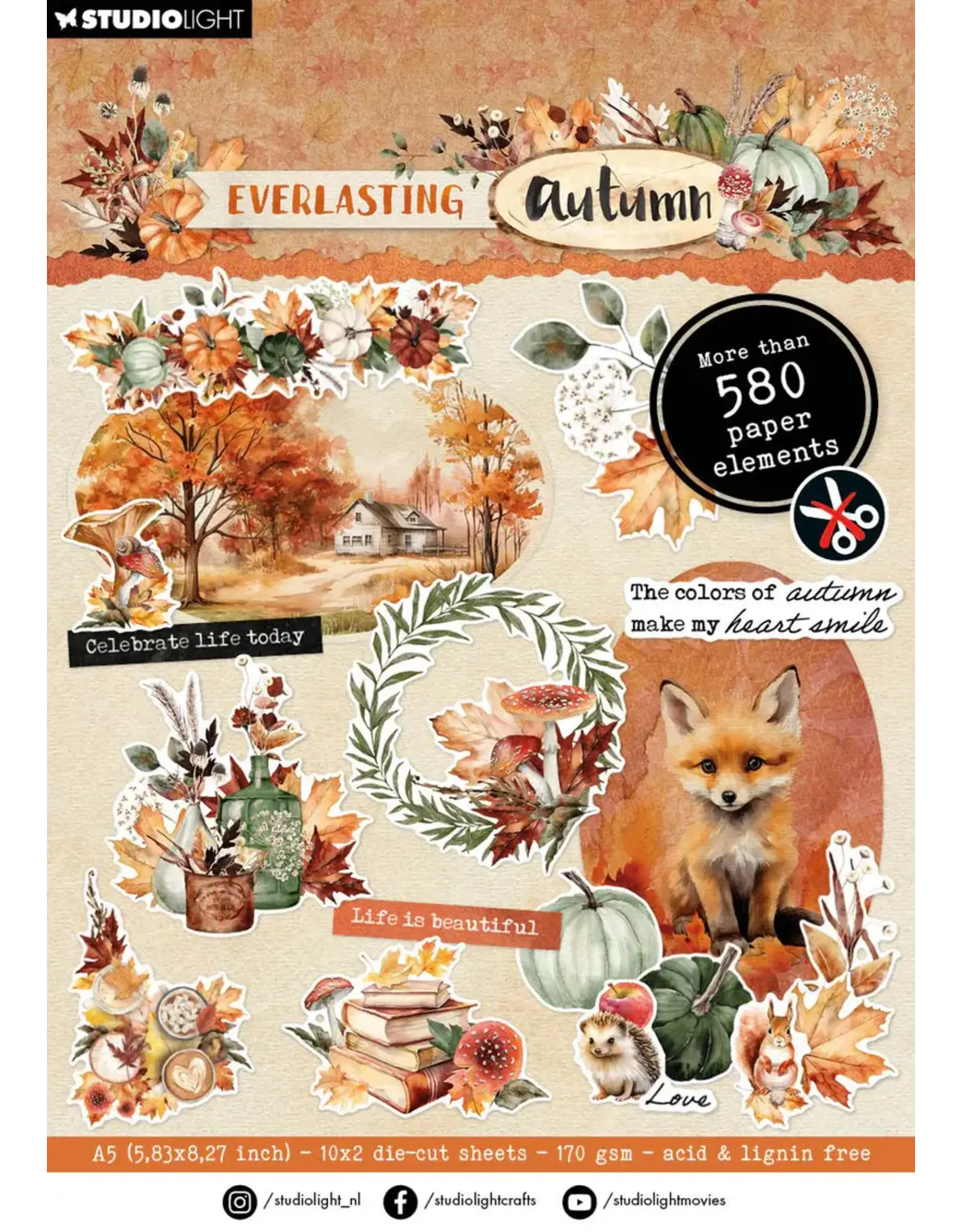 STUDIOLIGHT STUDIOLIGHT EVERLASTING AUTUMN  PAPED PAD PAPER ELEMENTS DIE-CUTS