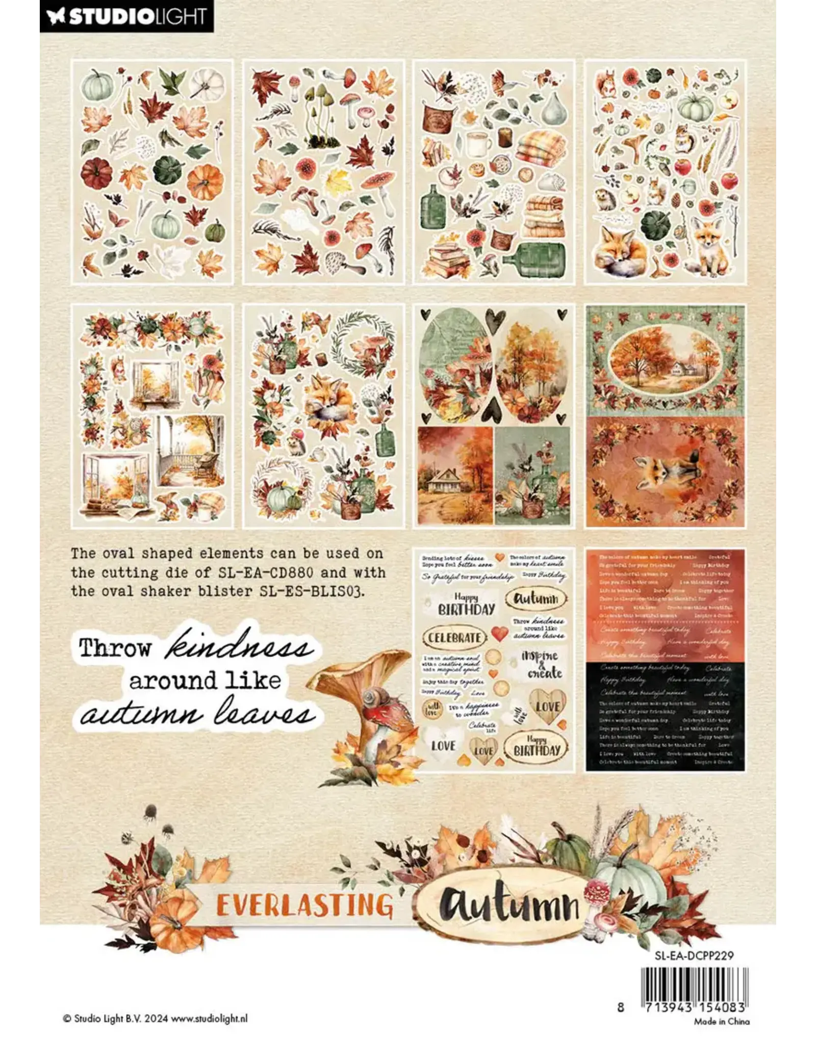 STUDIOLIGHT STUDIOLIGHT EVERLASTING AUTUMN  PAPED PAD PAPER ELEMENTS DIE-CUTS