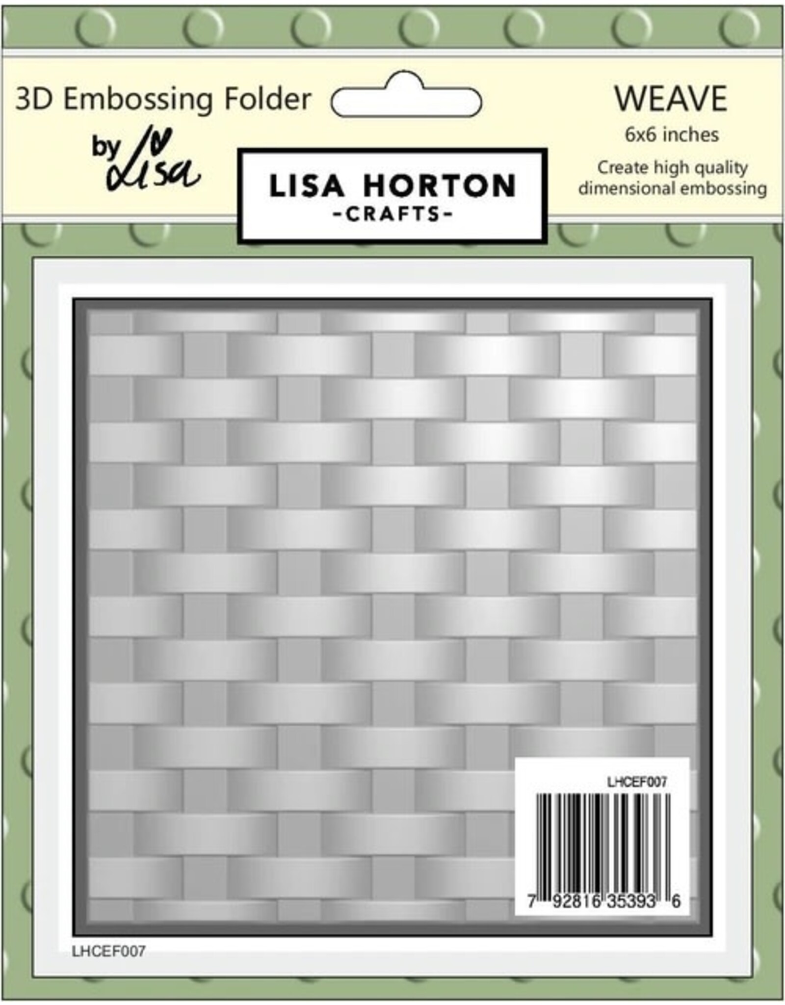 LISA HORTON CRAFTS LISA HORTON CRAFTS WEAVE 6x6 3D EMBOSSING FOLDER