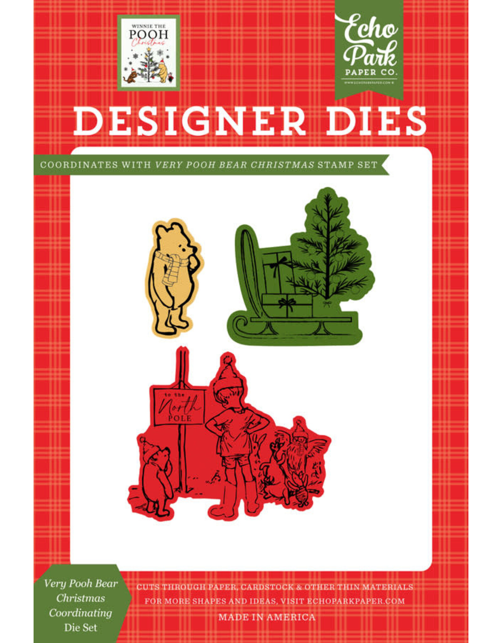 ECHO PARK PAPER ECHO PARK WINNIE THE POOH CHRISTMAS VERY POOH BEAR CHRISTMAS COORDINATING DIE SET