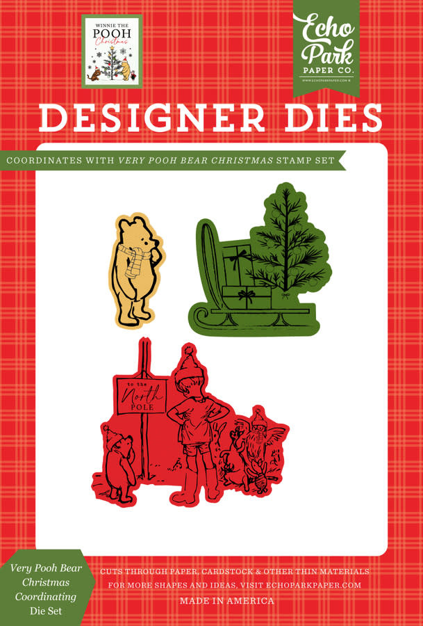 ECHO PARK PAPER ECHO PARK WINNIE THE POOH CHRISTMAS VERY POOH BEAR CHRISTMAS COORDINATING DIE SET