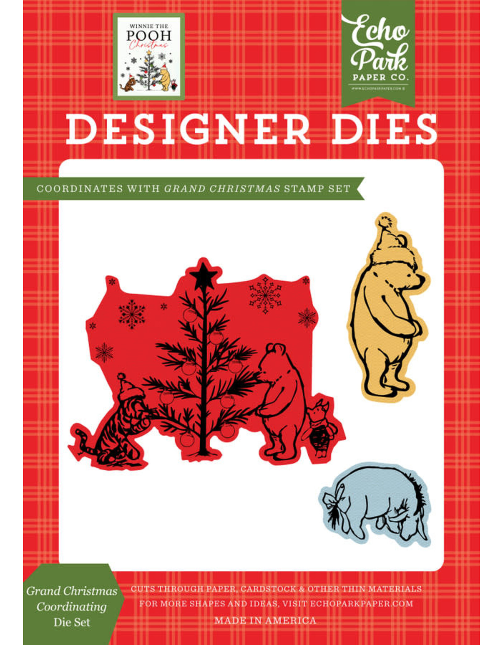 ECHO PARK PAPER ECHO PARK WINNIE THE POOH CHRISTMAS GRAND CHRISTMAS COORDINATING DIE SET