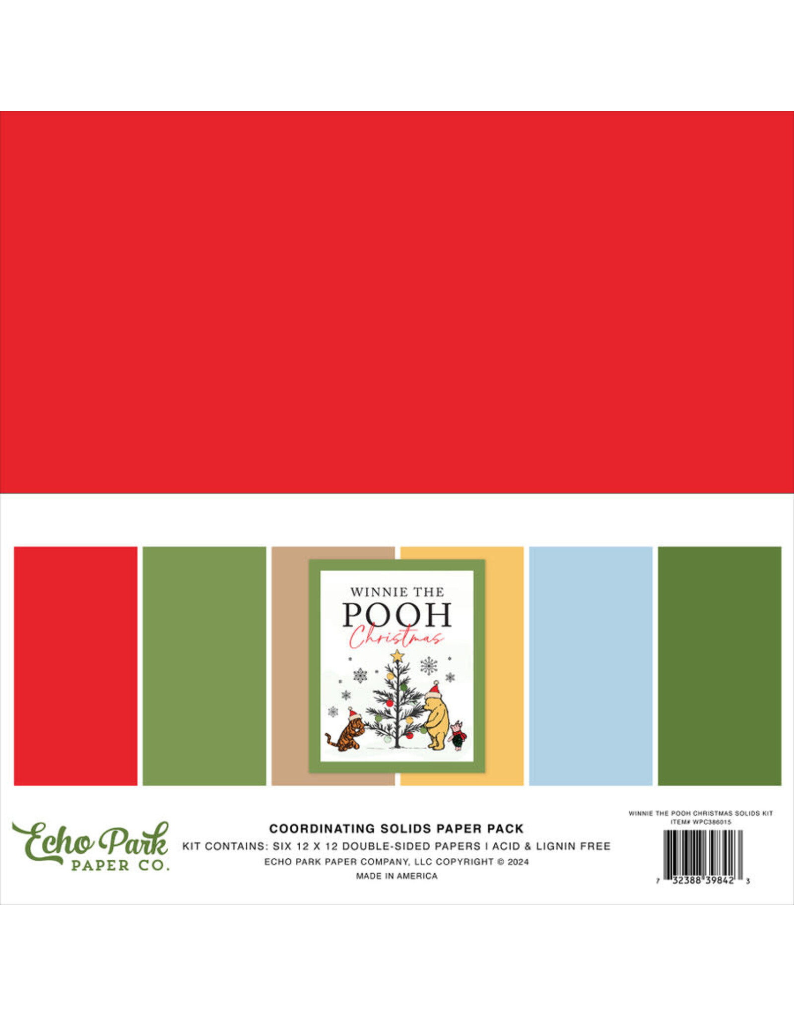 ECHO PARK PAPER ECHO PARK WINNIE THE POOH CHRISTMAS 12x12 SOLIDS COLLECTION KIT