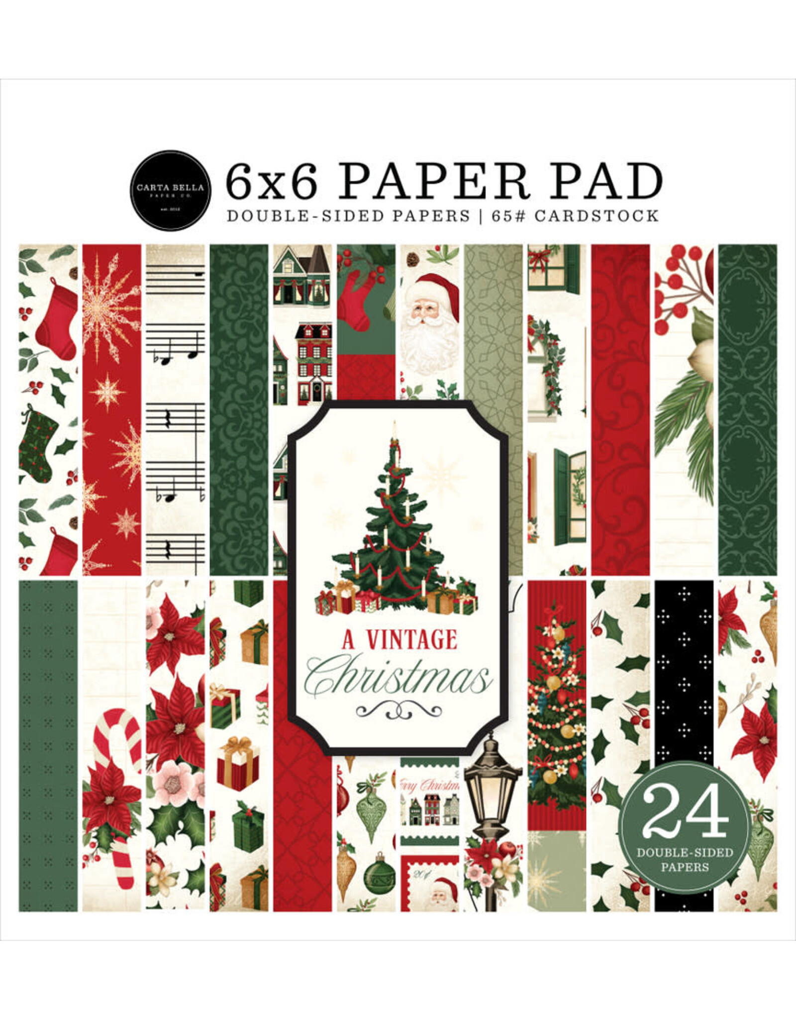 CARTA BELLA CARTA BELLA A VINTAGE CHRISTMAS 6x6 PAPER PAD 24 SHEETS