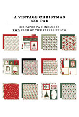 CARTA BELLA CARTA BELLA A VINTAGE CHRISTMAS 6x6 PAPER PAD 24 SHEETS