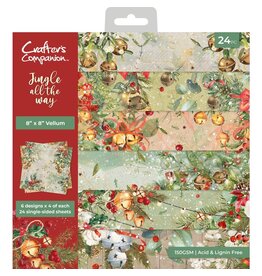 CRAFTERS COMPANION CRAFTERS COMPANION JINGLE ALL THE WAY 8x8 VELLUM PAD 24 SHEETS