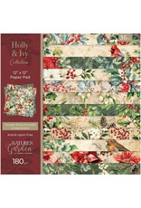 CRAFTERS COMPANION CRAFTERS COMPANION NATURE'S GARDEN HOLLY & IVY 12x12 PAPER PAD 36 SHEETS