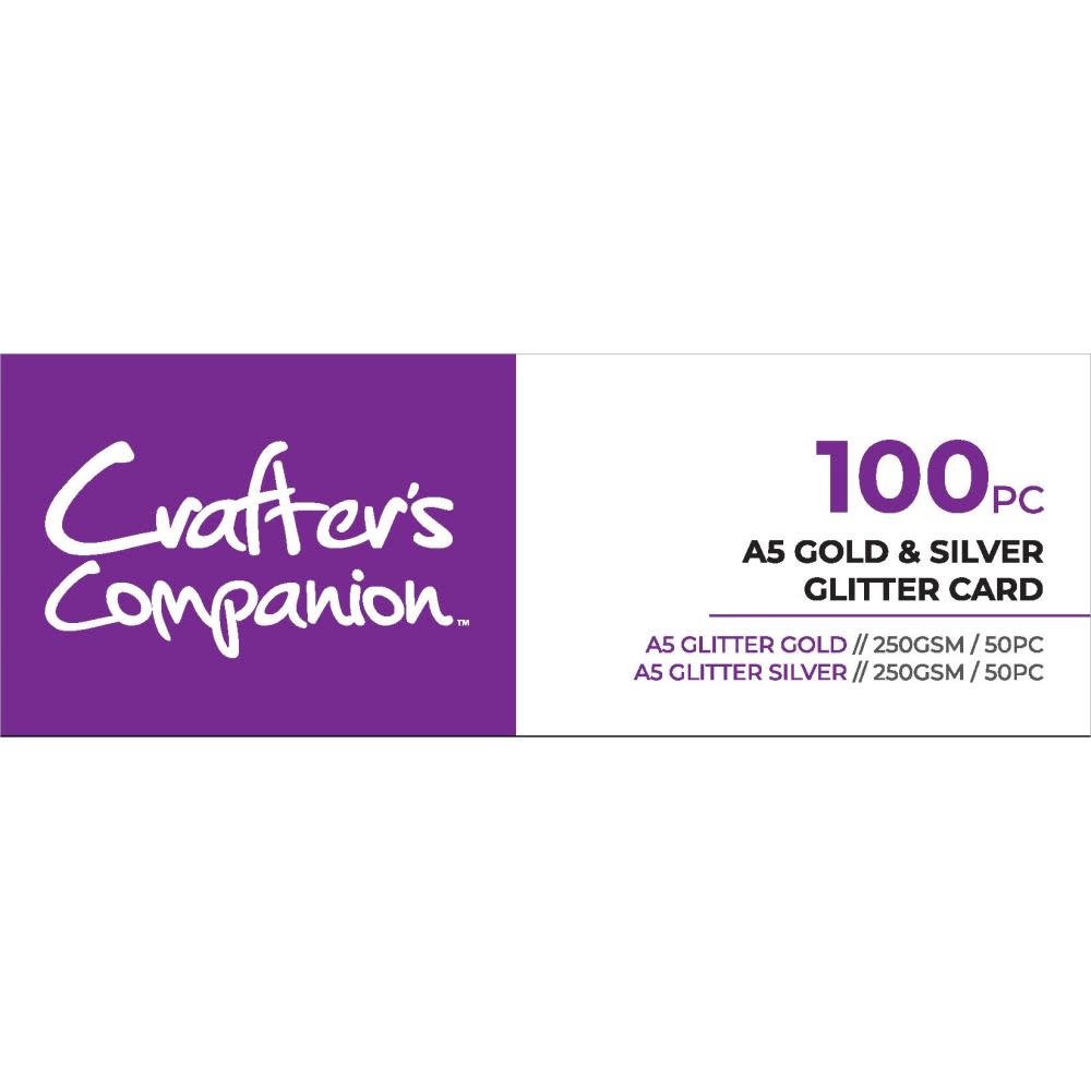 CRAFTERS COMPANION CRAFTERS COMPANION GOLD AND SILVER A5 GLITTER CARD PACK