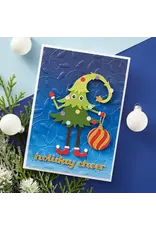 SPELLBINDERS SPELLBINDERS THE DANCIN' CHRISTMAS FRIENDS COLLECTION LAYERED HOLIDAY LIGHTS 3D EMBOSSING FOLDER AND STENCIL BUNDLE