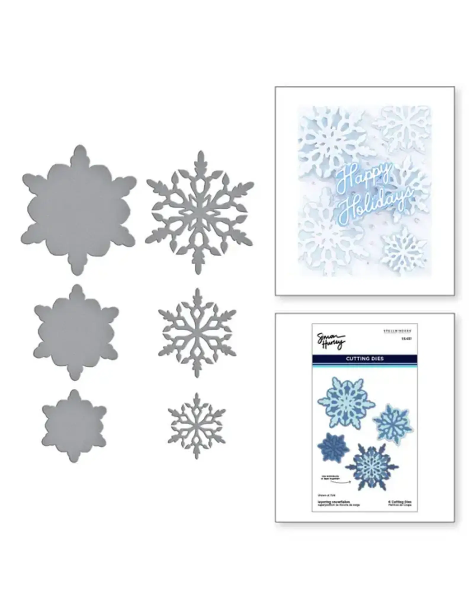 SPELLBINDERS SPELLBINDERS SIMON HURLEY LET IT SNOW COLLECTION LAYERING SNOWFLAKES ETCHED DIE SET