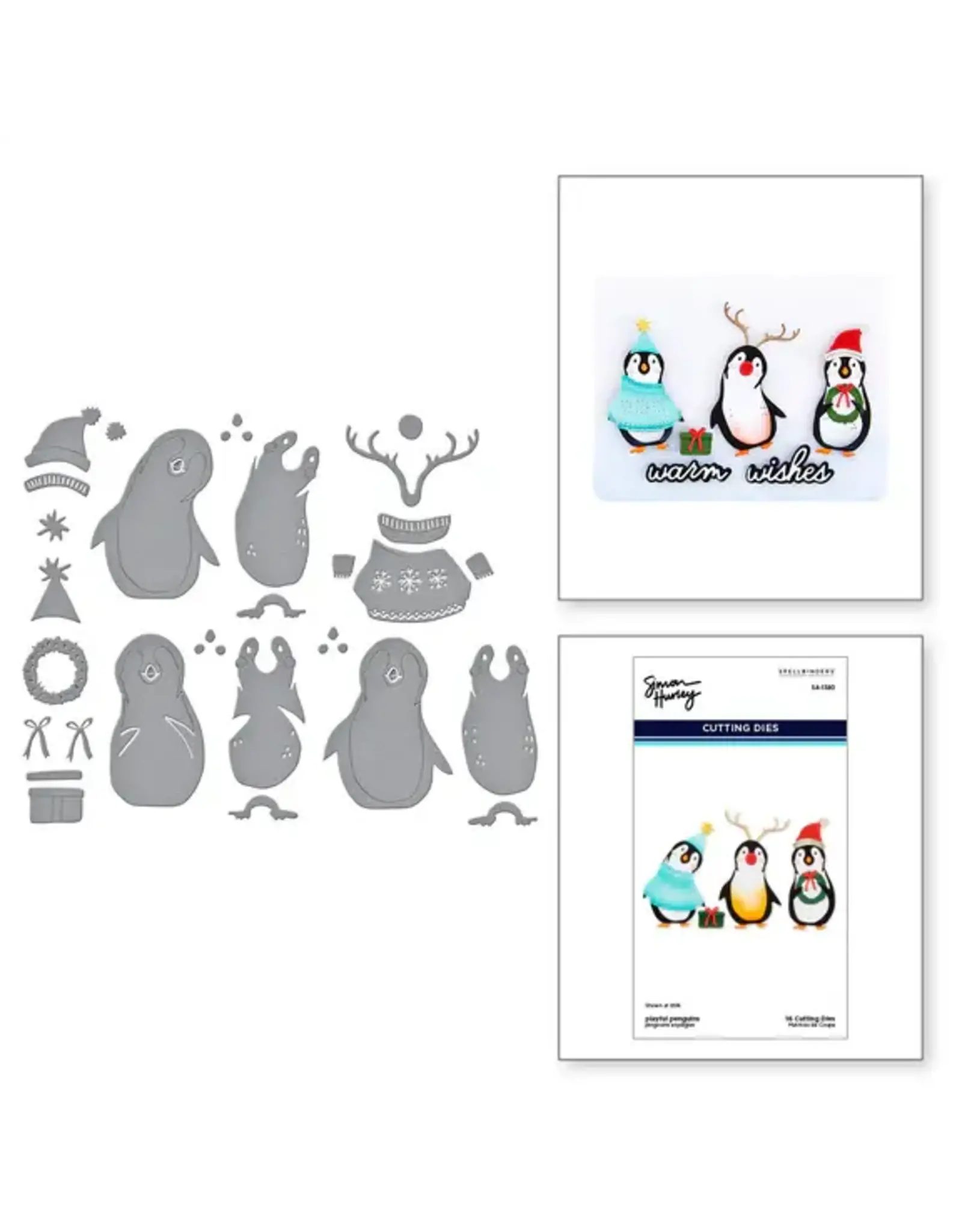 SPELLBINDERS SPELLBINDERS SIMON HURLEY LET IT SNOW COLLECTION PLAYFUL PENGUINS ETCHED DIE SET