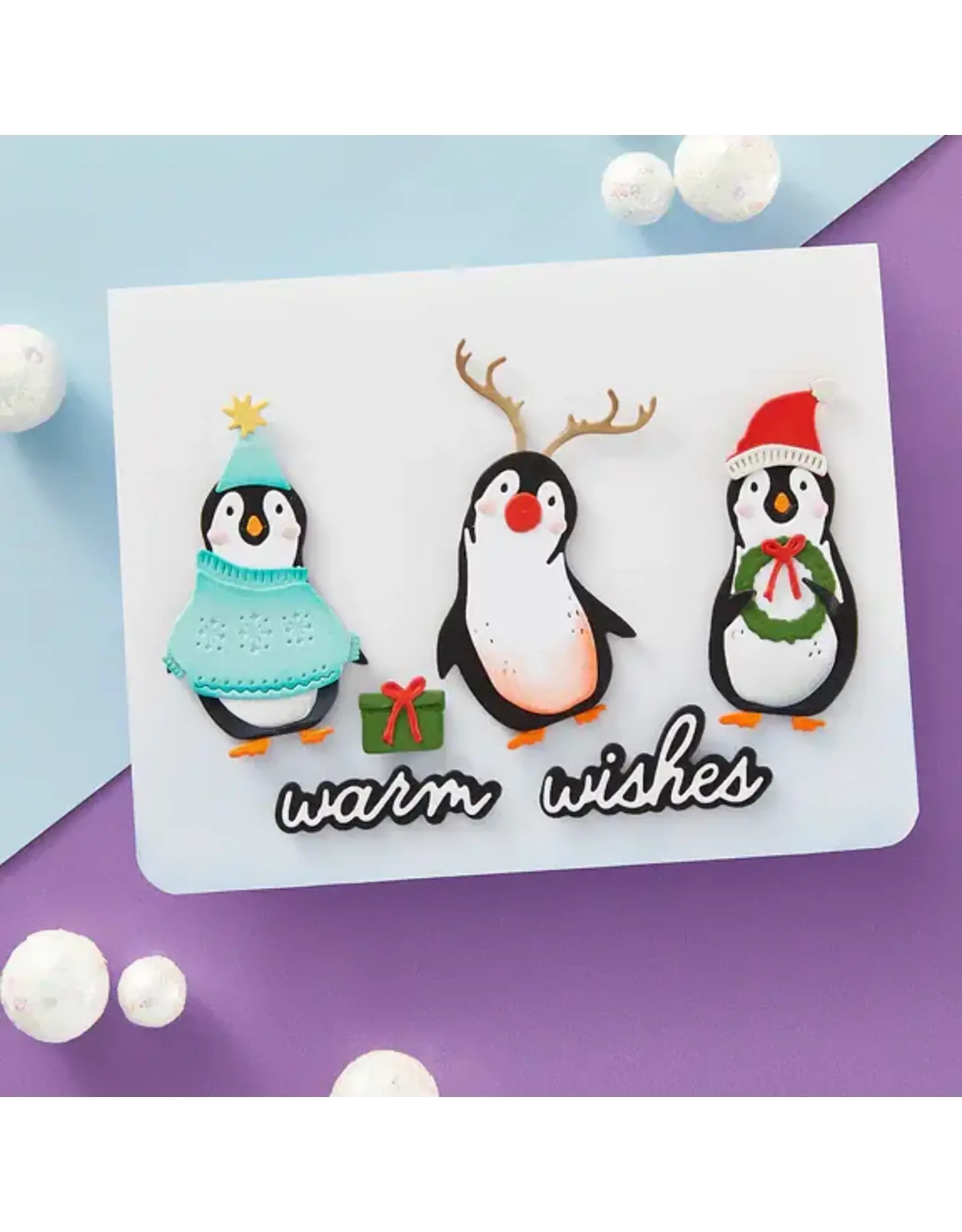 SPELLBINDERS SPELLBINDERS SIMON HURLEY LET IT SNOW COLLECTION PLAYFUL PENGUINS ETCHED DIE SET