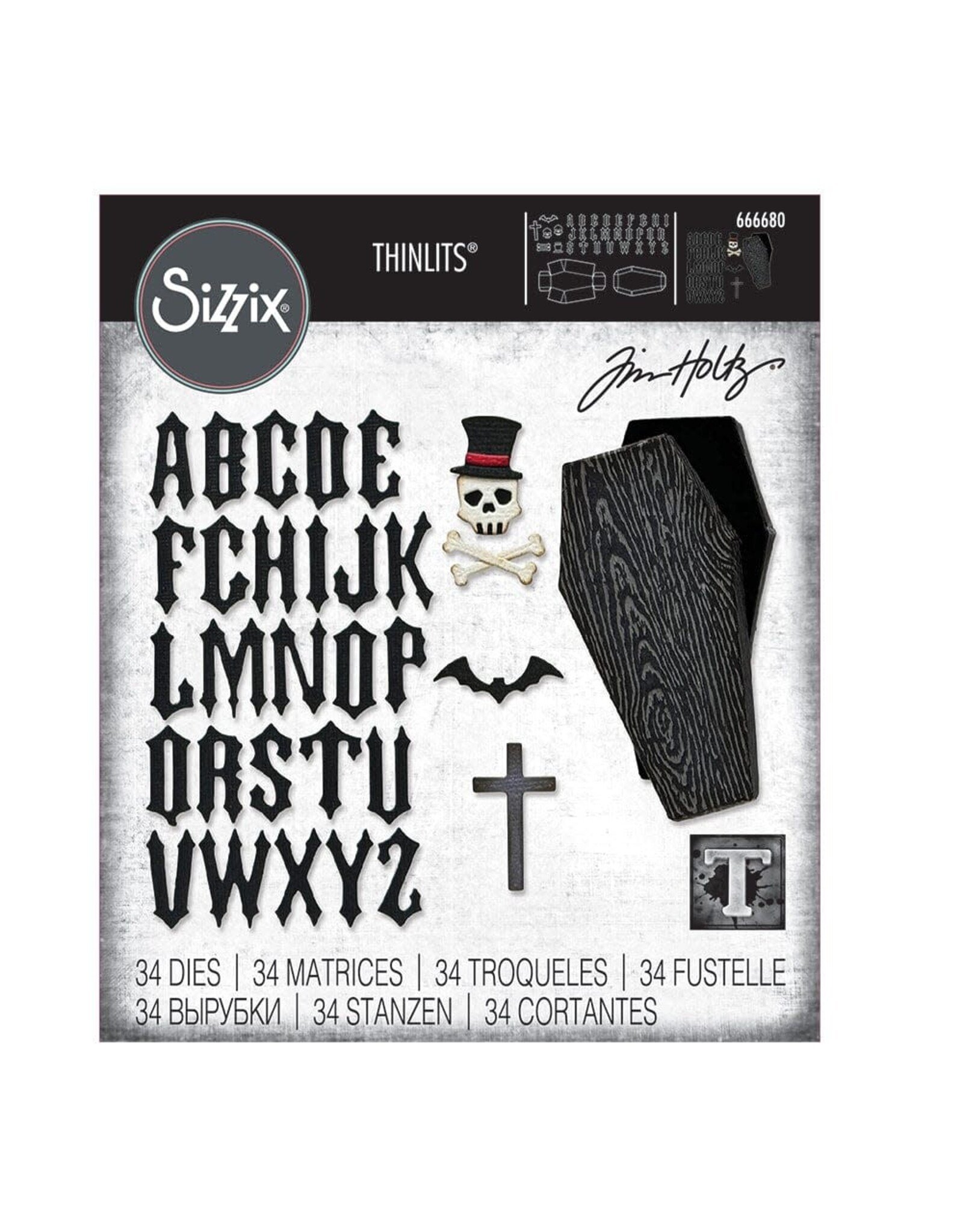 SIZZIX SIZZIX TIM HOLTZ THINLITS VAULT COFFIN BOX DIE SET