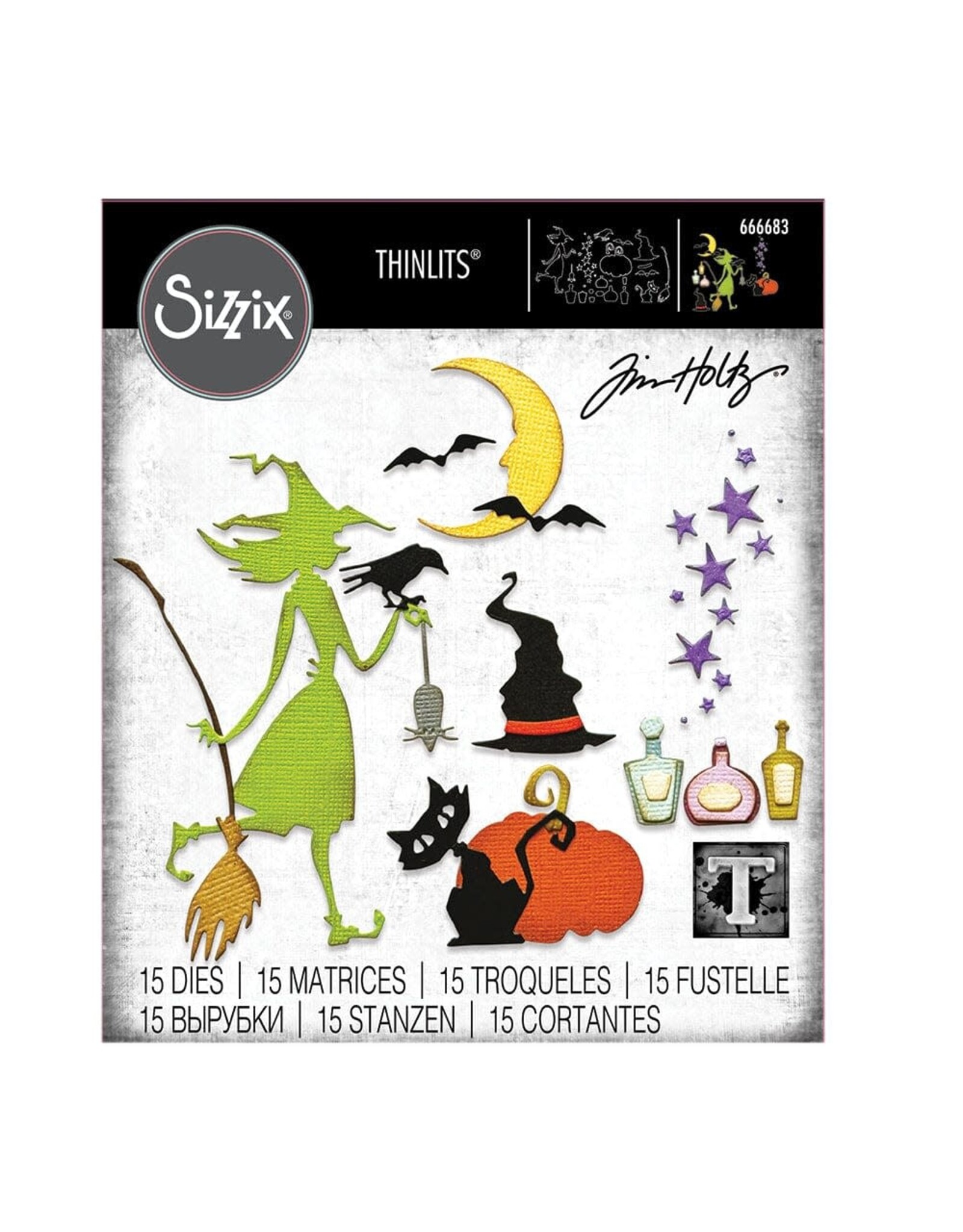 SIZZIX SIZZIX TIM HOLTZ THINLITS VAULT WICKED DIE SET