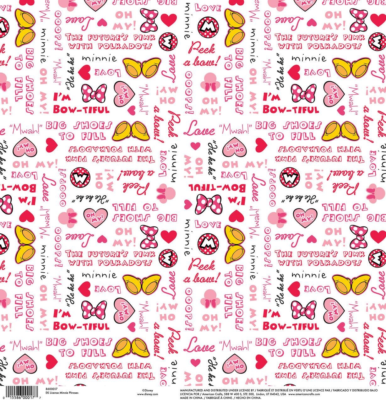 AMERICAN CRAFTS AMERICAN CRAFTS MINNIE PHRASES PAPER 12X12