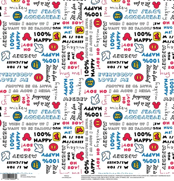 AMERICAN CRAFTS AMERICAN CRAFTS MICKEY PHRASES PAPER 12X12