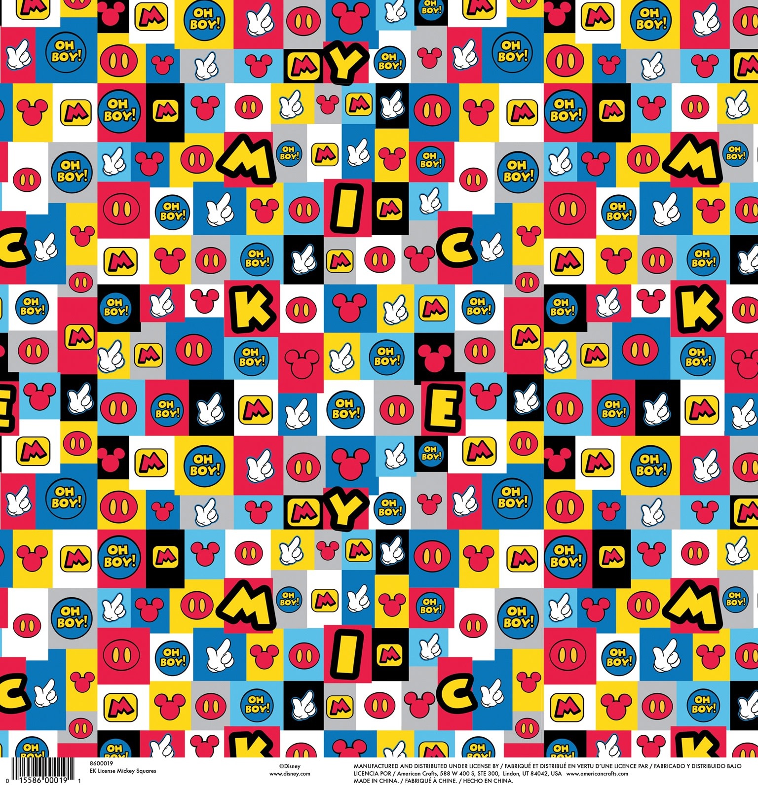 AMERICAN CRAFTS AMERICAN CRAFTS MICKEY SQUARES PAPER 12X12