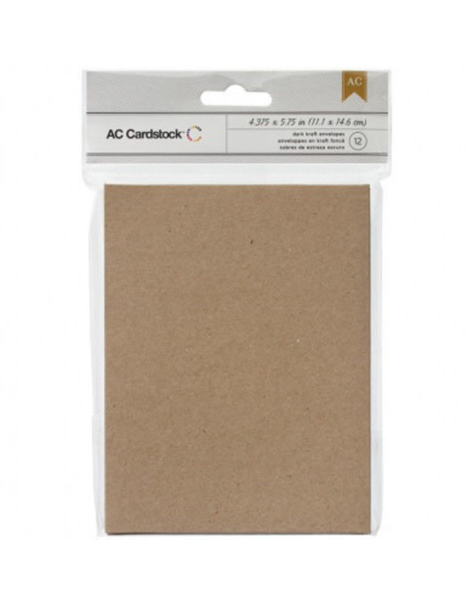 AMERICAN CRAFTS AMERICAN CRAFTS AC CARDSTOCK KRAFT ENVELOPE 4.375X5.75 12PK