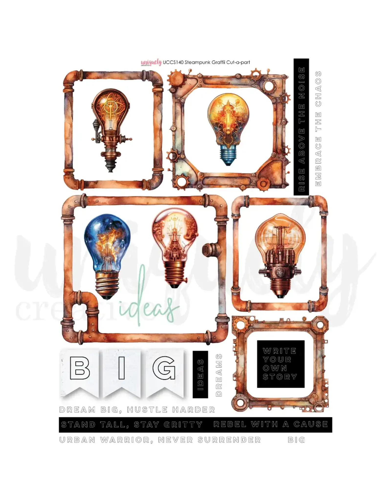 UNIQUELY CREATIVE UNIQUELY CREATIVE STEAMPUNK GRAFFITI CUT-A-PARTS