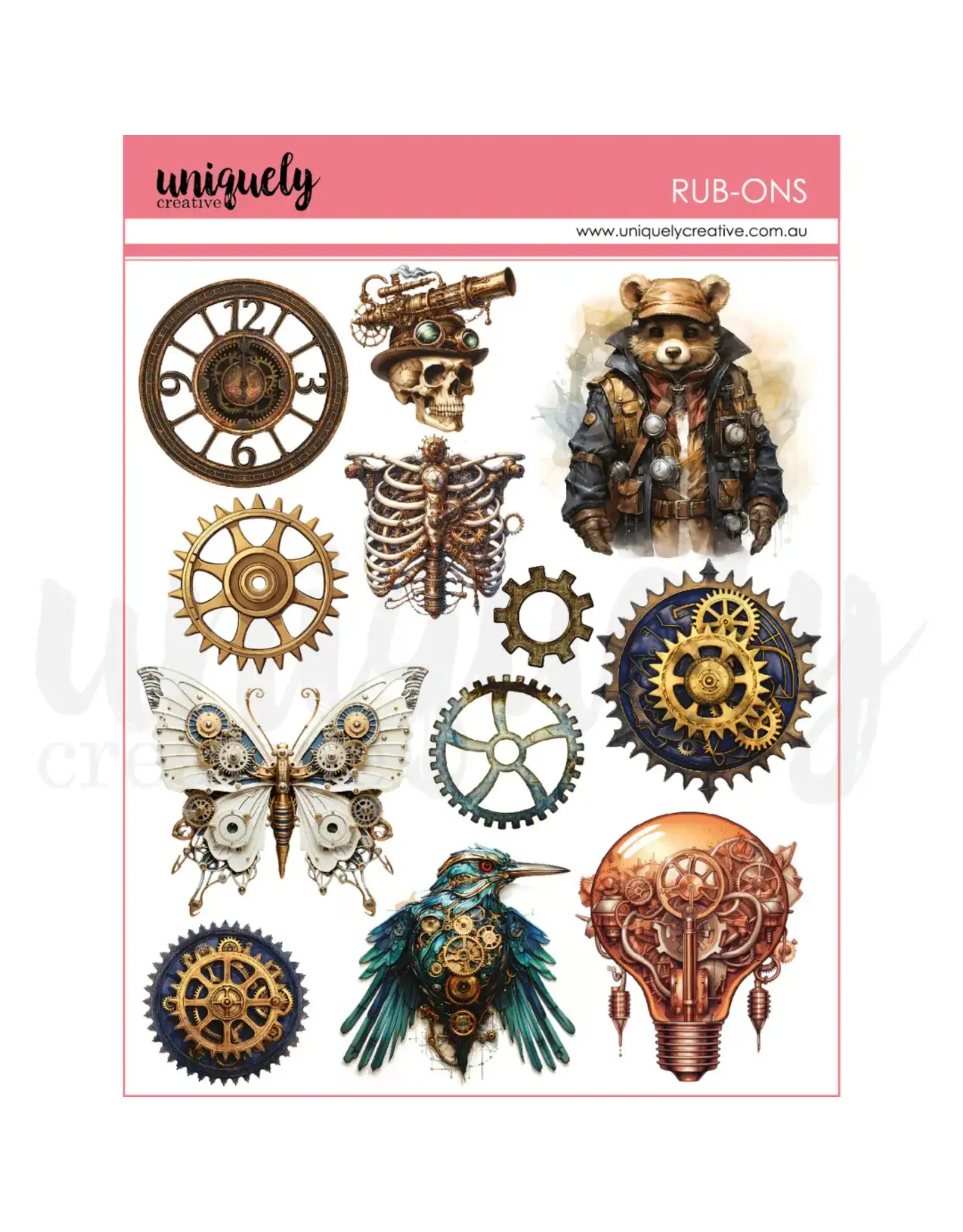 UNIQUELY CREATIVE UNIQUELY CREATIVE STEAMPUNK RUB-ONS