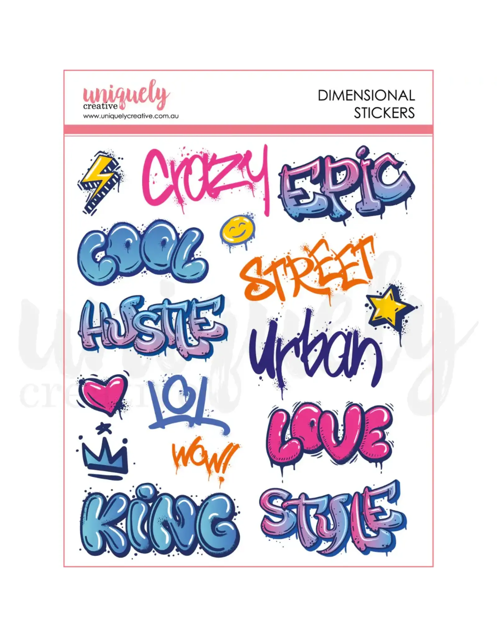 UNIQUELY CREATIVE UNIQUELY CREATIVE STEAMPUNK GRAFFITI DIMENSIONAL STICKERS