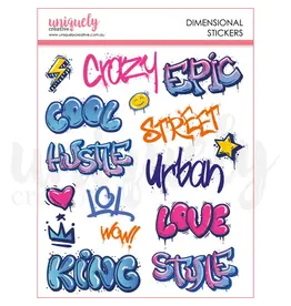 UNIQUELY CREATIVE UNIQUELY CREATIVE STEAMPUNK GRAFFITI DIMENSIONAL STICKERS