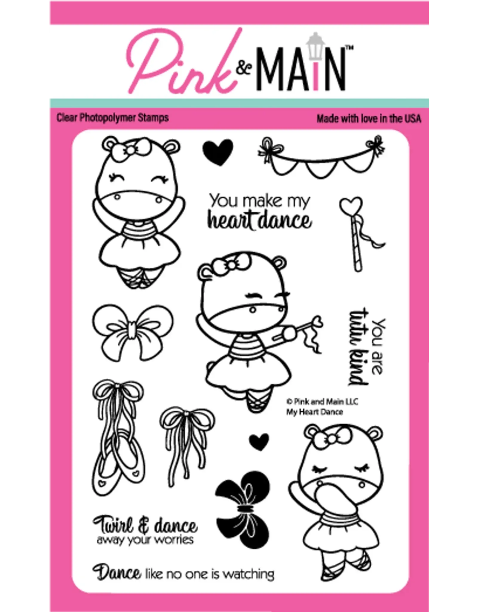 PINK & MAIN PINK & MAIN MY HEART DANCE CLEAR STAMP SET