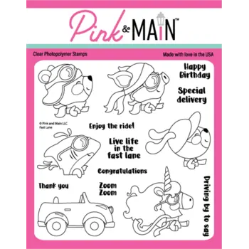 PINK & MAIN PINK & MAIN FAST LANE CLEAR STAMP SET