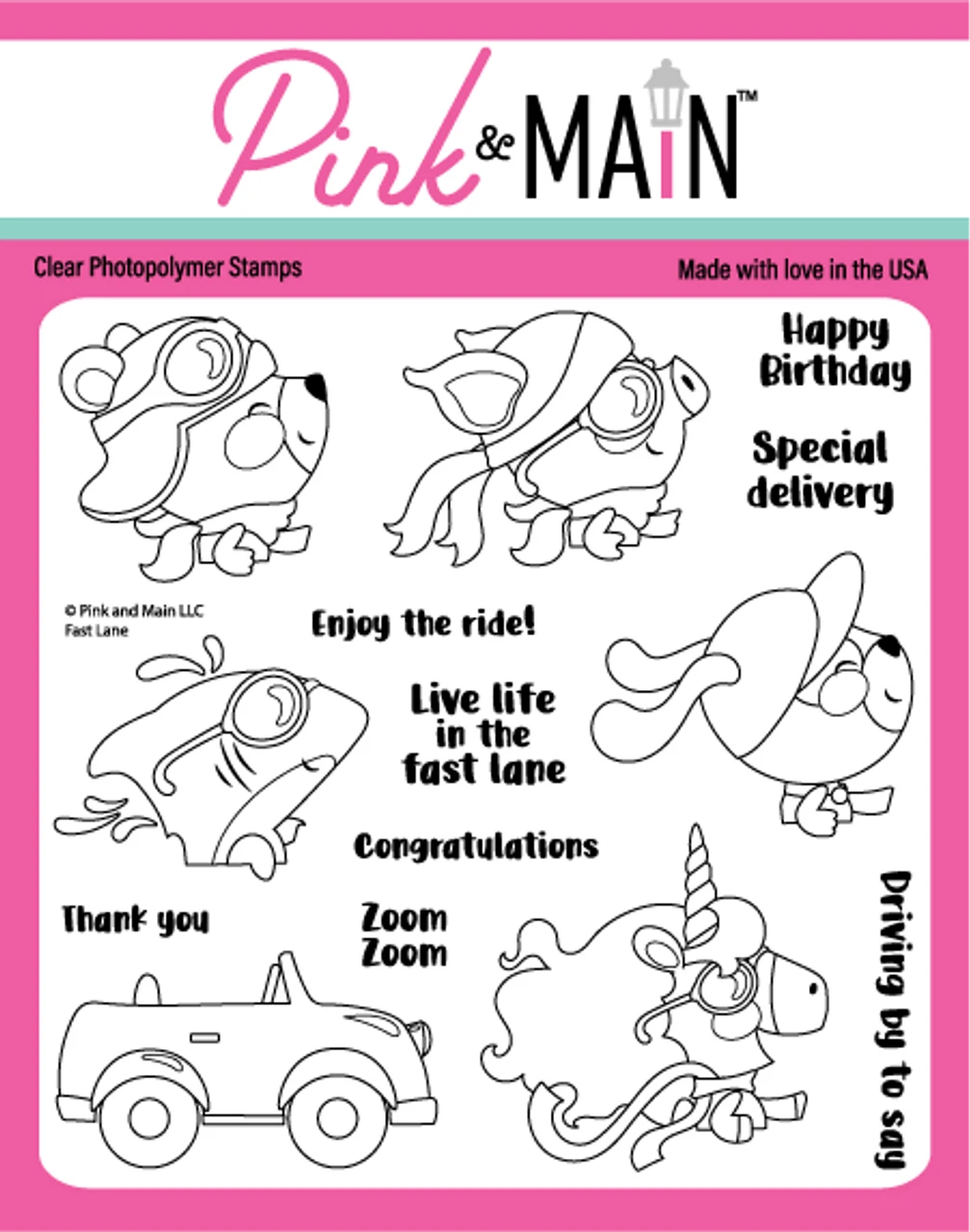PINK & MAIN PINK & MAIN FAST LANE CLEAR STAMP SET