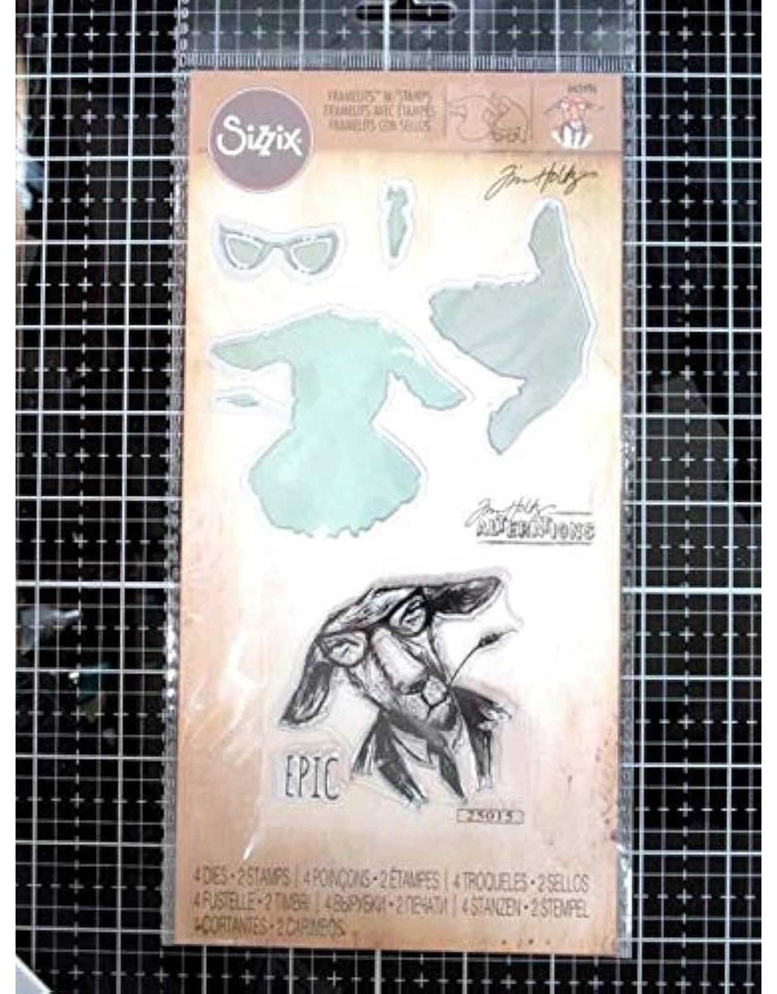 SIZZIX SIZZIX TIM HOLTZ HIPSTER GOAT FRAMELITS DIES & STAMP SET