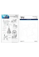 SPELLBINDERS SPELLBINDERS SIMON HURLEY SKETCHED CHRISTMAS CLEAR STAMP AND DIE BUNDLE